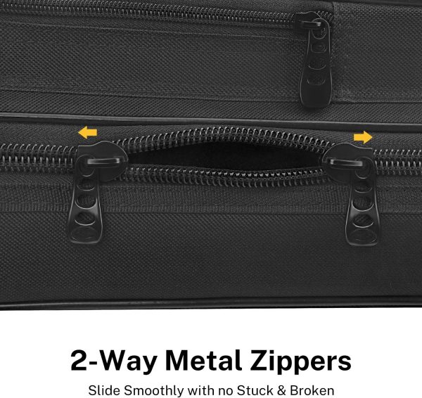 Donner 40 41 Inch Acoustic Guitar Case, 0.4 Inch Thick Padding Sponge 600D Ripstop Waterproof Nylon Soft Guitar Gig Bag with 3 Pockets and Back Hanger Loop, Black - Image 9
