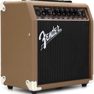 Fender Acoustasonic Guitar Amp for Acoustic Guitar, 15 Watts, with 2-Year Warranty 6 Inch Speaker, Dual Front-Panel inputs, 11.5Hx11.19Wx7.13D Inches, Tan