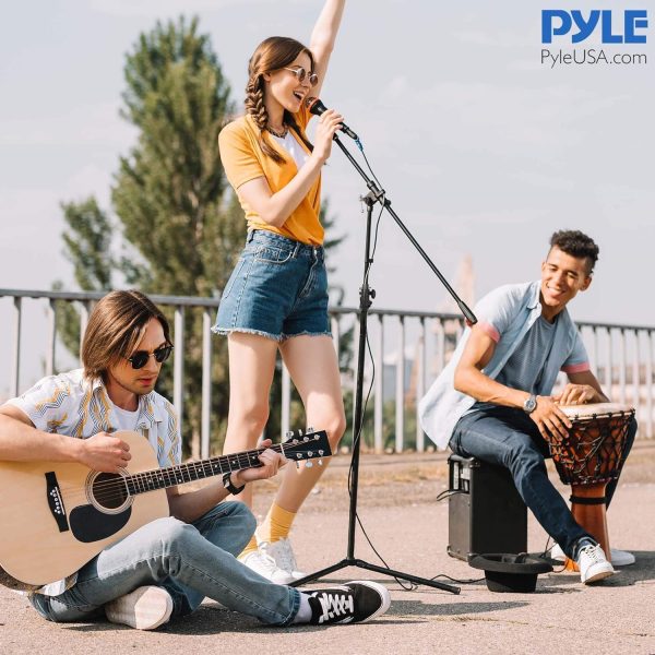 Pyle Heavy Duty Microphone Stand-Height Adjustable from 51.2'' to 78.75'' Inch High w/Extendable Telescoping Boom Arm 29.5'' and Stable Tripod Base-Clutch in T-Bar Adjustment Point PMKS56 - Image 6