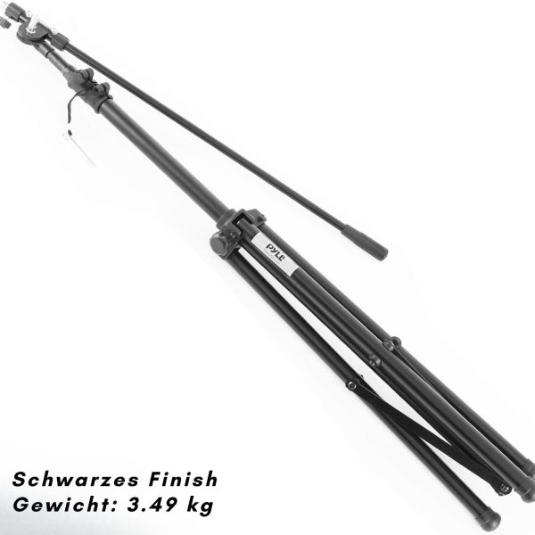 Pyle Heavy Duty Microphone Stand-Height Adjustable from 51.2'' to 78.75'' Inch High w/Extendable Telescoping Boom Arm 29.5'' and Stable Tripod Base-Clutch in T-Bar Adjustment Point PMKS56 - Image 7